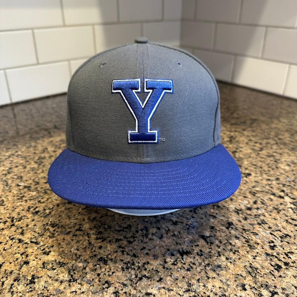 Yale Bulldogs Hat New Era 59FIFTY Men's 7 3/8 Gray Blue Fitted